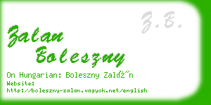 zalan boleszny business card